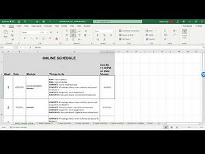 Making a Schedule in Excel