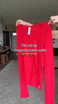 Red Top + Camo Pants Outfit Idea 🍁 Fall Fashion Over 40