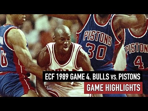 NBA Playoffs 1989. Detroit Pistons vs Chicago Bulls - Game Highlights. Game 4 HD 720p