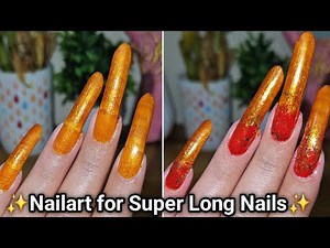 Wedding Bridal Nailart at Home On Super Long Nails Tutorial✨️Miss Nailarts 🌸 #Nails #Nailarts