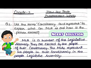 Class 7th S.S.T CIVICS : Chapter 3 How the state Government Work Questions - Answers | Exercise