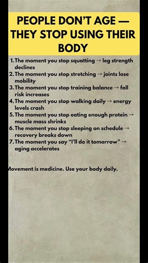 People Don’t Age — They Stop Using Their Body (Science-Backed Truth) #healthawareness #agestrong