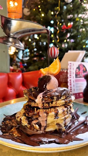 ABOUTLEICESTER on Instagram: "@billsrestaurant is back and we may have discovered the best pancakes in Leicester! Chocolate Orange stack with ice cream and hot chocolate 🍊 sauce anyone 👀 Open everyday for brunch, lunch and dinner, checkout the Christmas specials and cocktails before they’re gone ✨ They even do take out mulled wine and hot chocolate. We’re loving this spot being back open. 📍 Find them on Shires Lane near Highcross. . . . . . #leicester #aboutleicester #newinleicester #billsisb