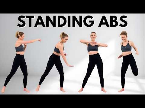🔥20 Min STANDING ABS CARDIO for Ab Lines, Small Waist & Flat Belly🔥KNEE FRIENDLY🔥NO JUMPING🔥