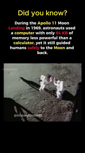 Moon landing with the power of a calculator #history #historyfacts #moonlanding