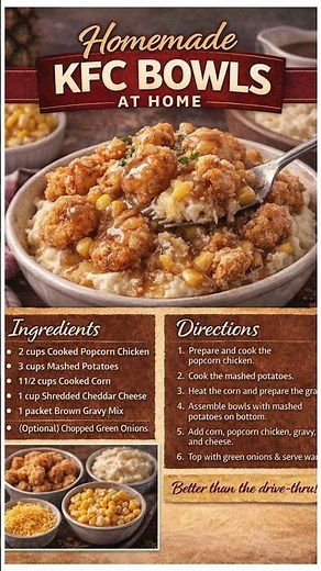 🍗🥔 Homemade KFC Bowls at Home | Better Than Takeout (Recipe)