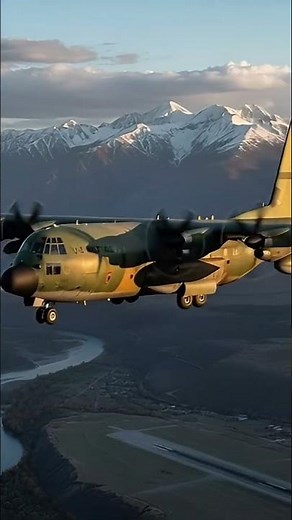 Lockheed C-130 Hercules take off and landing.