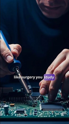 Soldering a tiny chip: it's like brain surgery! 🧠😅 #science #facts #3danimation #zackdfilm #shorts