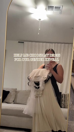 Besties help me choose my dress 💗🩵#genderreveal #genderrevealoutfit #outfitinspo #outfitideas #babyshowerdress #maternitydress #creatorsearchinsights