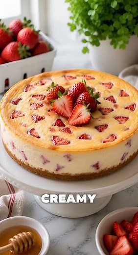 Strawberry Greek Yogurt Cheesecake