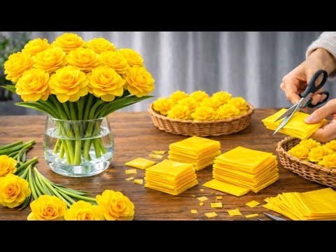 EASY POLY BAG & PLASTIC SHOPPING BAG ROSE FLOWER MAKING