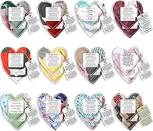 24 Pcs Mini Prayer Quilts with Cross Pocket Prayer Quilt Gift Christian Faith Sympathy for Women Patient Religious Church Scripture Heart Cloth Panel Holiday Easter Stuffer (Retro)