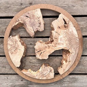 Olive Wood Slab With Metal Ring: Live Edge Epoxy Resin Art - Etsy