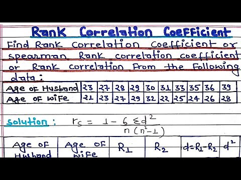 Spearman's Rank Correlation Coefficient - Problem 1 || Rank Correlation ||Non repeated