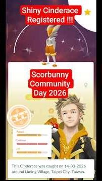 Shiny Cinderace Found | Scorbunny Community Day | Pokemon Go | KrishnaNova Gaming #shiny #shorts