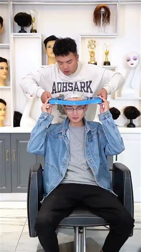 Having hair VS no hair #Change hairstyle, change personality #Men’s wigs #Wig extensions