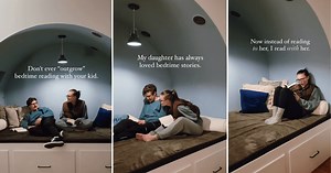 Dad reflects on how bedtime reading with his daughter has evolved beautifully over the years