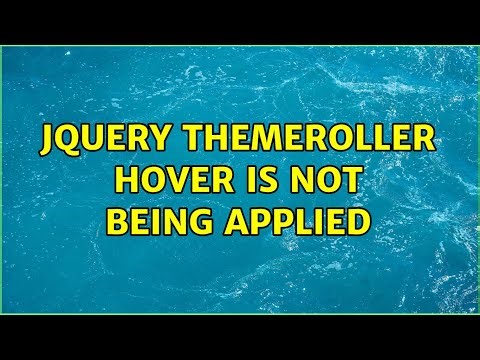 JQuery themeroller hover is not being applied