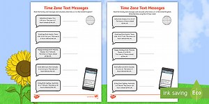 Time Zone Text Messages Time Interval Worksheet