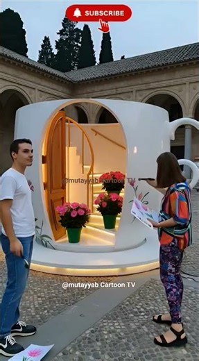 Giant Teacup House Build ☕ Amazing Cup Shaped Tiny House Transformation #TinyHouse #DIY#Shorts