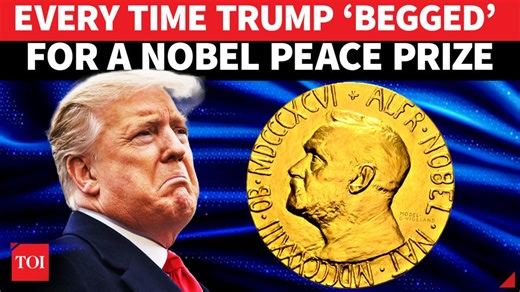 Trump’s awkward obsession with the Nobel Peace Prize | Cringe compilation US President #DonaldTrump has repeatedly claimed credit for ending major global conflicts — including a May 2025 ceasefire between India and #Pakistan — and hinted at deserving the #NobelPeace Prize. But will he actually win it? Watch the compilation of #Trump's self-promotion on the world stage, what he claims to have done, and why a #Nobel is still out of reach. | The Times of India