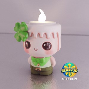 Lucky Charm Candle Holder - 3D print STL and 3MF file