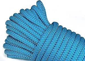 Polypropylene Rope - Heavy Duty, All Purpose, Durable, USA Made Utility Cord Tie Down Rope - Indoor Outdoor, Camping, Barricade - Aqua - 3/8 in x 50 Foot Coil