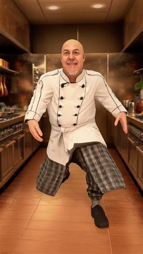 High detailed realistic 3D character model of A robust 42-year-old male head chef with a shaved h...