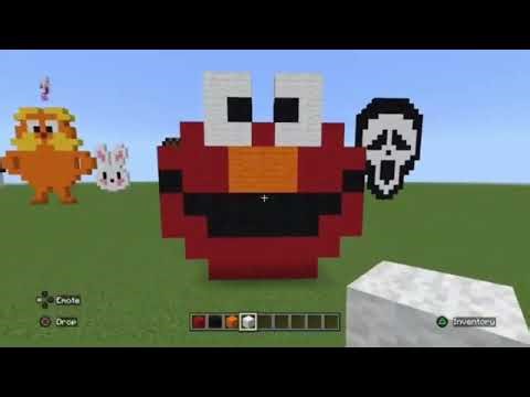 How to build an elmo face pixel art- minecraft tutorial