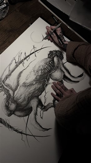 Exploring Dark Art: The Allure of Blackwork Drawing