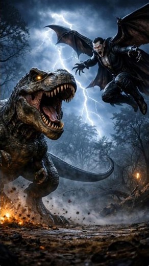 “The Most Terrifying Fight Ever: Vampire vs T-Rex!”🦖🧛‍♂️