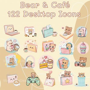Bear Cafe Desktop Icons: Pastel Kawaii PC Icon Pack (digital Download) - Etsy Canada