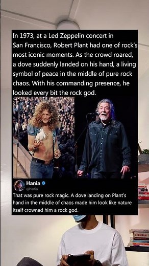 In 1973, at a Led Zeppelin concert in San Francisco, Robert Plant had one of rock's most iconic