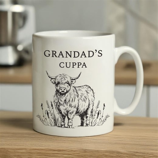 Personalised Black Highland Cow Mug – Engraved Rustic Farmhouse Gift for Animal Lovers, Custom Message Cup - Etsy UK