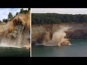 Lake Superior kayakers escape injury as cliff collapses into water | ABC7
