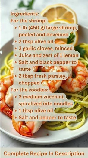 Garlic Lemon Shrimp with Zoodles – Recipe for Diabetics
