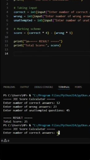 jee mains result (score) calculator in python