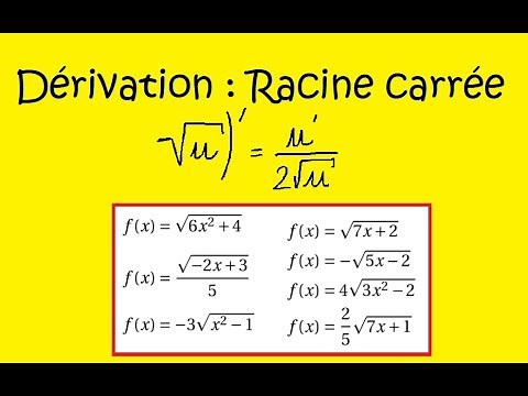 Dérivation-Racine carrée et composée -Racine de U 10 exemples simples