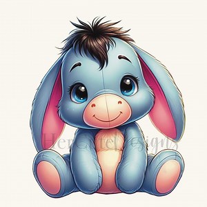 Cute Baby Eeyore PNG | Hundred Acre Wood | Baby Donkey | Winnie | Classic | Baby Shower - Etsy