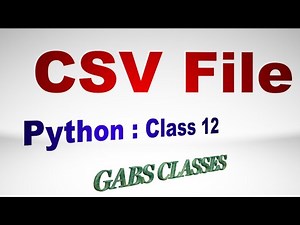 CSV File Python class 12 | CSV file handling in python class 12