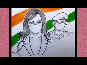 How to draw lady doctor and soldier with pencil for beginners