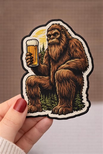 Custom Bigfoot Beer Embroidered Patch Funny Sasquatch Drinking Badge Iron on Sew on Jacket Backpack Gift for Beer Lovers - Etsy