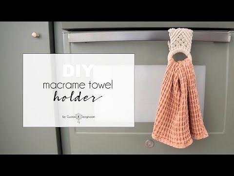 DIY macrame towel holder