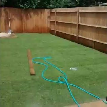 patio extension with shed base and new turf