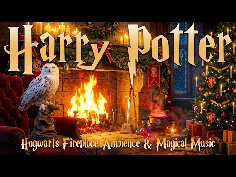 Harry Potter Gryffindor Fireplace Ambience 🔥 Cozy Winter Evening | Hogwarts Magical Music