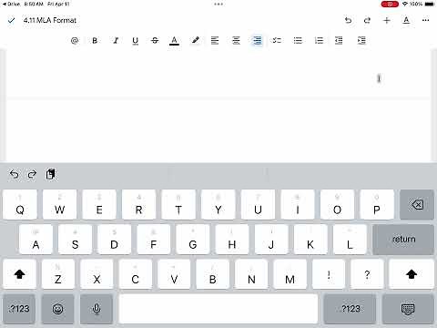 How to Set Up a Doc in MLA Format on IPad