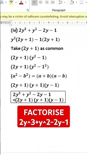 factorise 2y3+y2-2y-1 class 9 | class 9 chapter 2 Polynomials ex 2.4 q5(ii) factorise the polynomial