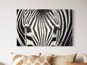 Hand-painted Acrylic Painting of a Zebra - Modern Animal Portrait on Canvas, 90 X 60 Cm - Etsy UK
