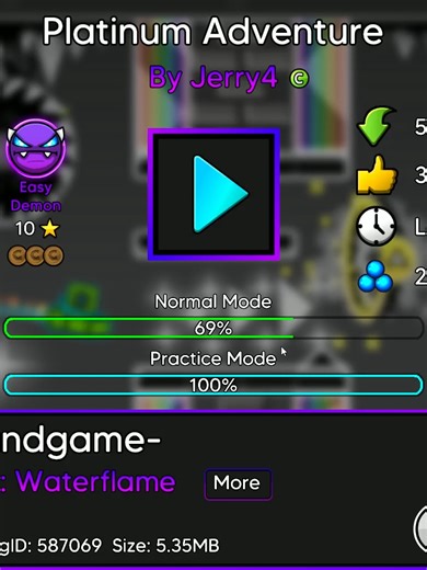 Platinum adventure 69%#geometrydashlevels #geometrydash #gd #69%