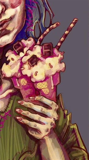 нарисила девушку с мороженым, хочу мороженку( #art #digitalart #surreal